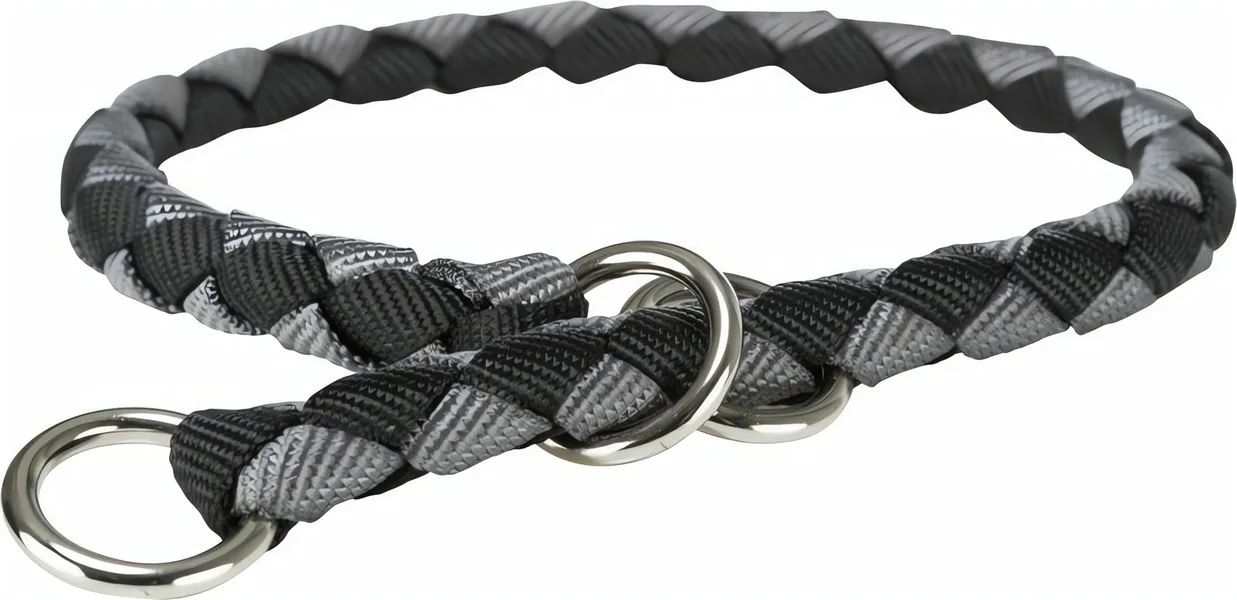 CAVO obojek kulatý "Stop tahání", S: 25-31 cm/ø 12 mm, černá/grafit TRIXIE
