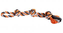 Dvojité lano HipHop bavlněné 2 knoty 60 cm / 450 g šedá, tm.šedá, oranžová HipHop Dog