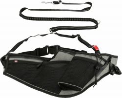 Joggingový pás s vodítkem, pás: 70-130 cm, vodítko 1.15-1.50 m, 20mm, šedá TRIXIE Joggingový pás s vodítkem, pás: 70-130 cm, vodítko 1.15-1.50 m, 20mm, šedá TRIXIE