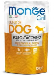 MONGE GRILL JUNIOR kapsička kuřecí s krůtou pro štěňata 100g