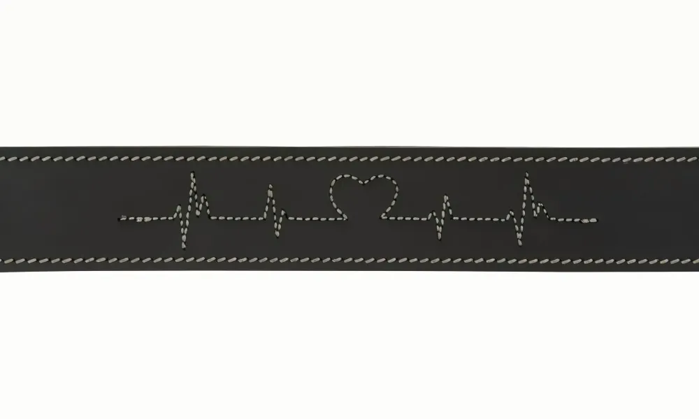 RUSTIC kožený obojek Heartbeat L-XL:55-65cm/40mm - černá TRIXIE