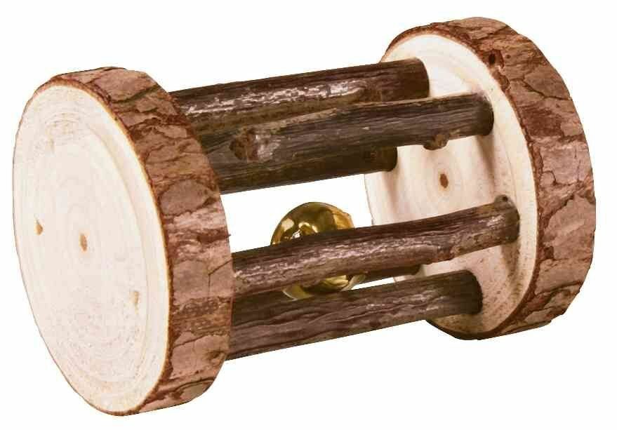Hrací váleček s rolničkou, dřevo s kůrou, ø 5 × 7 cm TRIXIE