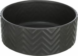Keramická miska 1,6 l/ø 20 cm, vroubkovaná, černá