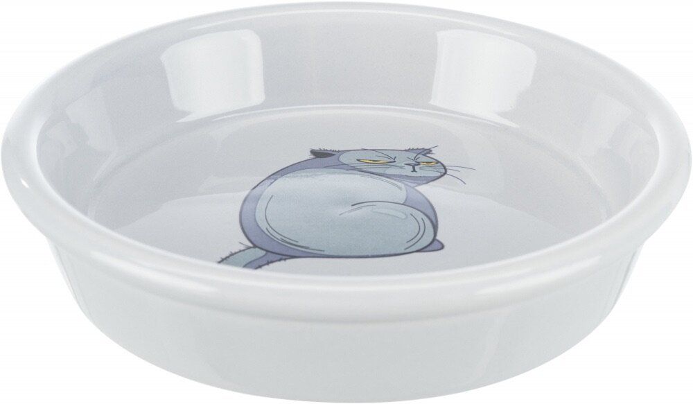 Keramická miska s motivem kočky, 0.25 l/ø 13 cm, šedá TRIXIE
