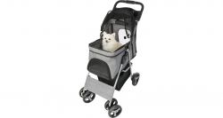 Kočárek pro psy BUGGY, rychlosklápěcí, 47 x 100 x 80cm, 4,9kg, šedá