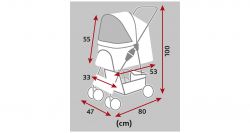 Kočárek pro psy BUGGY, rychlosklápěcí, 47 x 100 x 80cm, 4,9kg, šedá TRIXIE