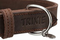 Kožený obojek RUSTIC - tmavě-hnědá M-L:42-48cm/25mm TRIXIE