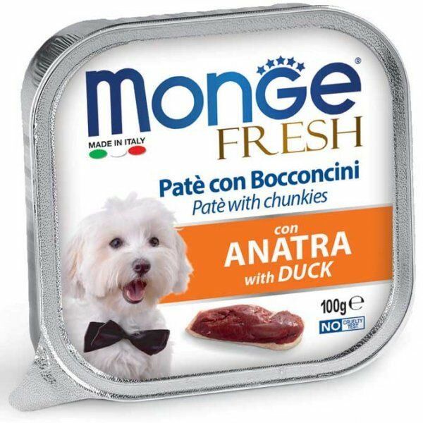 MONGE FRESH - paštika s kousky kachního masa 100 g pro psy