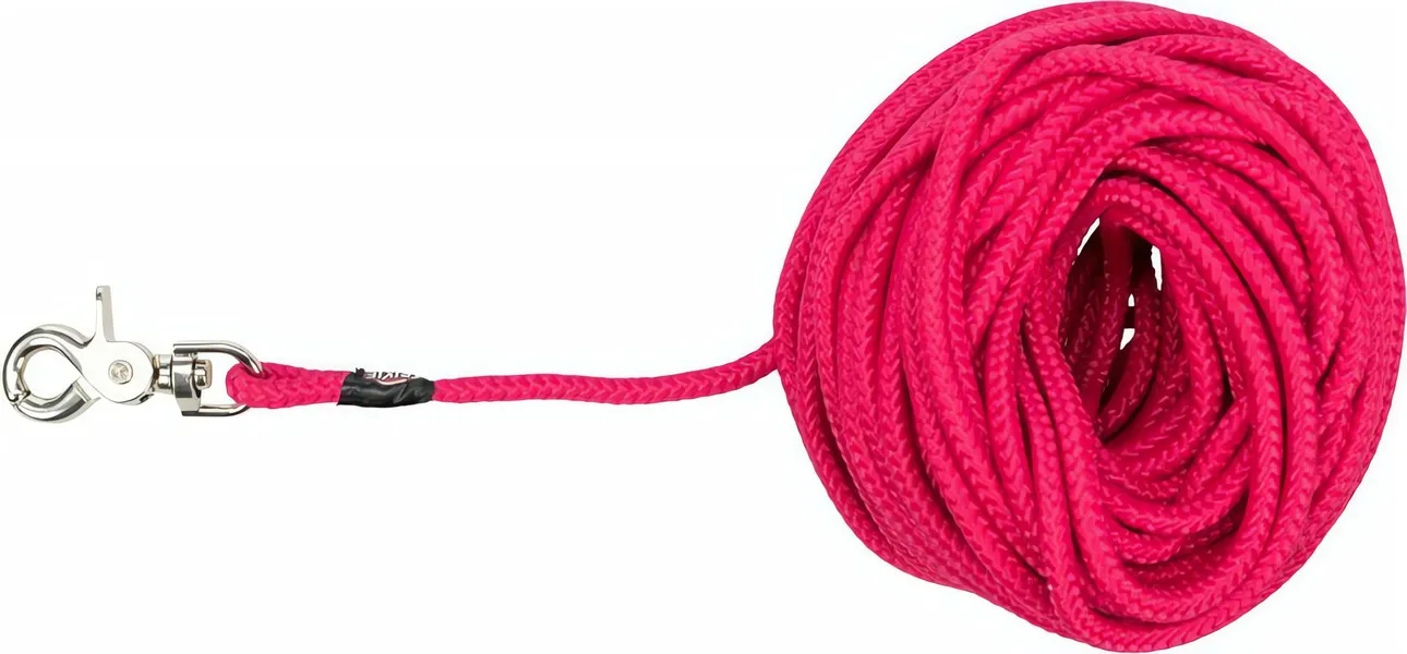 Stopovací vodítko kulaté, vypouštěcí karabina, S-L 15 m/ø 6 mm, fuchsia TRIXIE