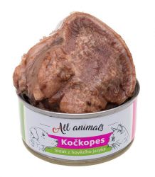 ALL ANIMALS konzerva KOČKOPES steak z hovězího jazyka, 100g ALL ANIMALS konzerva KOČKOPES steak z hovězího jazyka, 100g