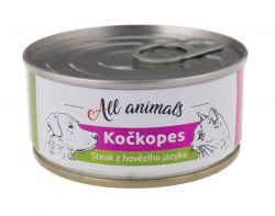 ALL ANIMALS konzerva KOČKOPES steak z hovězího jazyka, 100g