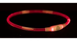 Flash light ring USB, blikací obojek, L-XL: 65 cm/ ø 8 mm TRIXIE