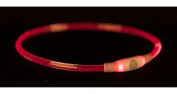 Flash light ring USB, blikací obojek,  S-M: 40 cm/ ø 8 mm