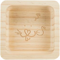 Miska pro hlodavce dřevěná, čtveratá, 190 ml/11 × 11 cm TRIXIE