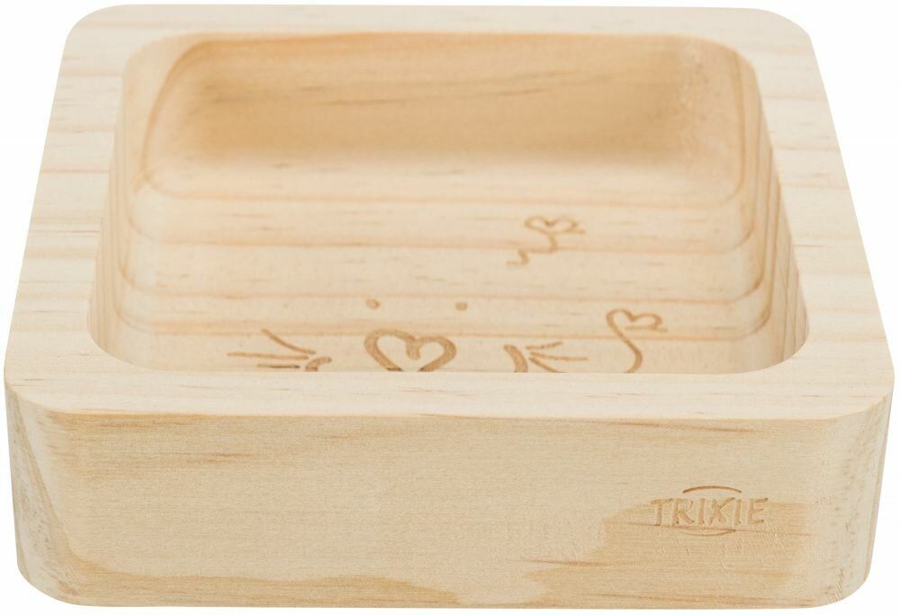Miska pro hlodavce dřevěná, čtveratá, 190 ml/11 × 11 cm TRIXIE
