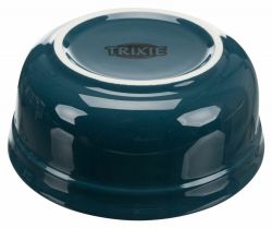 Set keramických misek v kovovém stojánku, 2 × 0.25 l/ø 13 cm, petrolejová/šedá TRIXIE