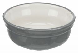 Set keramických misek v kovovém stojánku, 2 × 0.25 l/ø 13 cm, petrolejová/šedá TRIXIE