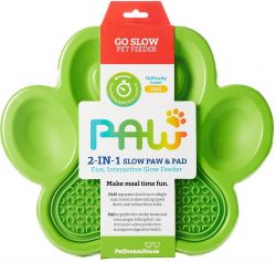 PetDreamHouse zpomalovací miska Paw 2 v 1 – zelená