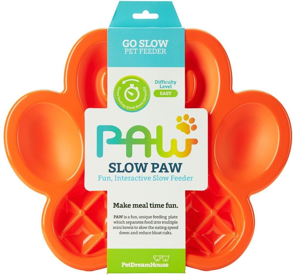 PetDreamHouse zpomalovací miska Paw Slow Feeder – oranžová