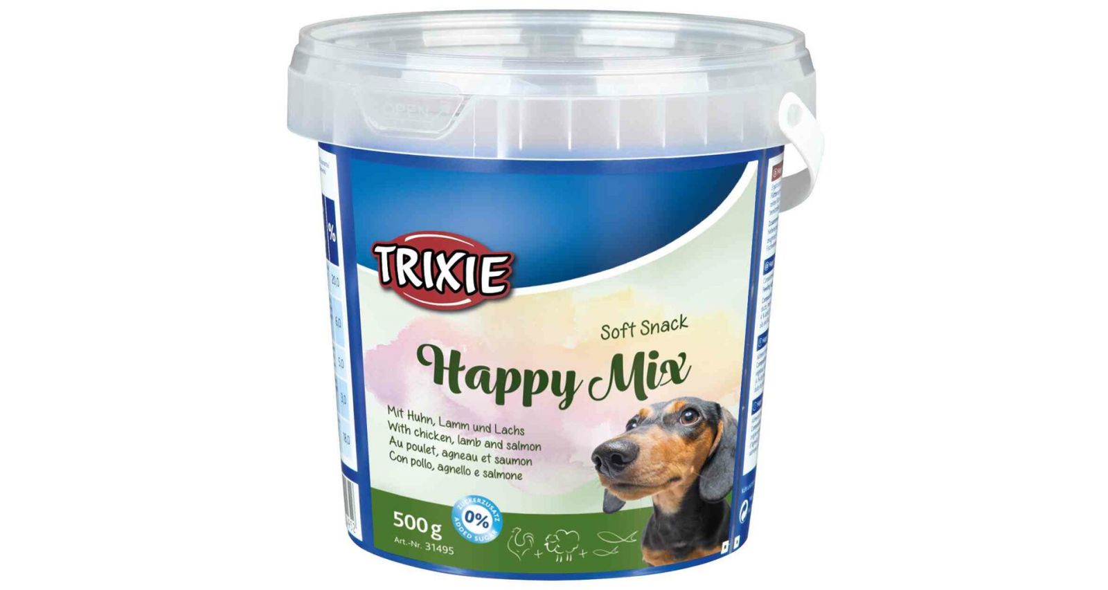 Soft Snack Happy MIX - kuře, jehněčí, losos, kyblík 500 g TRIXIE