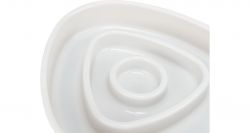 Miska k pomalému krmení, design triangl, 0,35l/15 ×15 cm, plast/TPR, šedá TRIXIE
