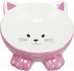 Keramická miska ergonomická 0.15 l/ø 14 cm, vyvýšená, tvar kočka TRIXIE