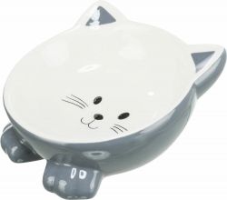 Keramická miska ergonomická 0.15 l/ø 14 cm, vyvýšená, tvar kočka TRIXIE