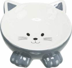 Keramická miska ergonomická 0.15 l/ø 14 cm, vyvýšená, tvar kočka TRIXIE