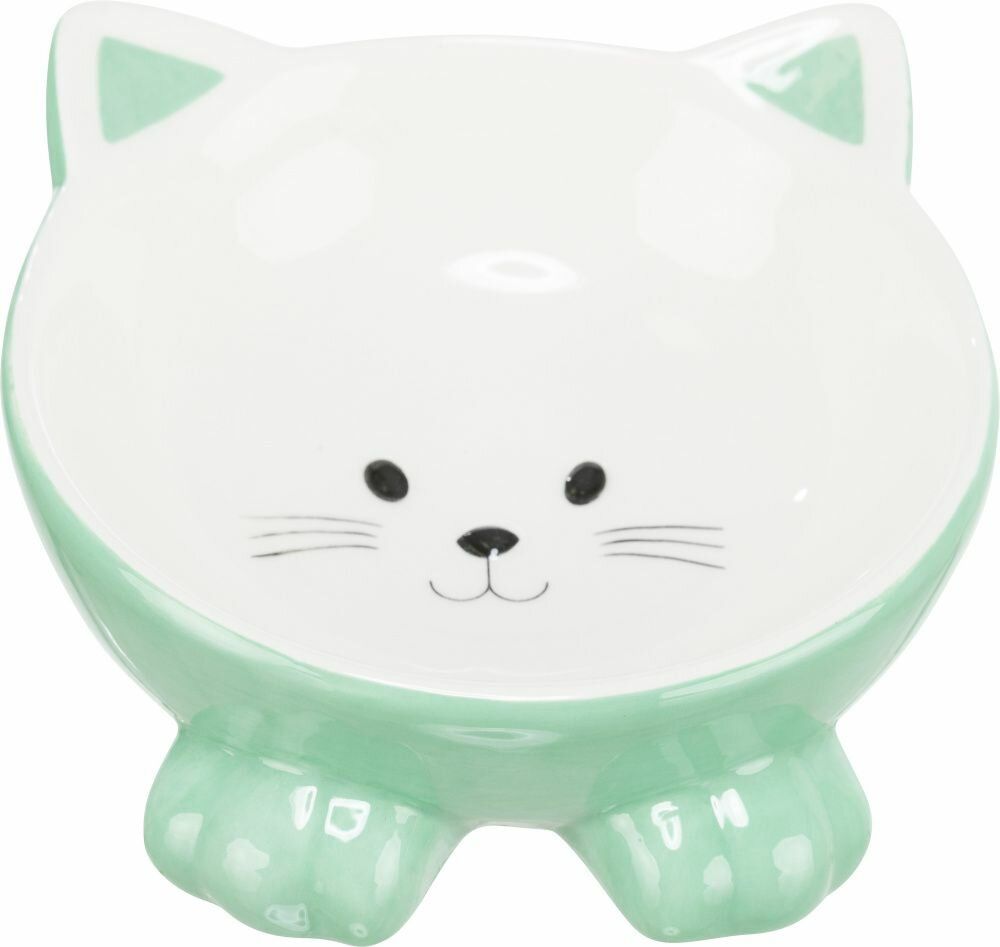 Keramická miska ergonomická 0.15 l/ø 14 cm, vyvýšená, tvar kočka TRIXIE
