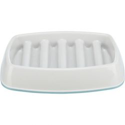 Miska k pomalému krmení, design mříž, 0,25l/21 ×14 cm, plast/TPR, šedá