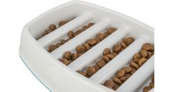 Miska k pomalému krmení, design mříž, 0,25l/21 ×14 cm, plast/TPR, šedá