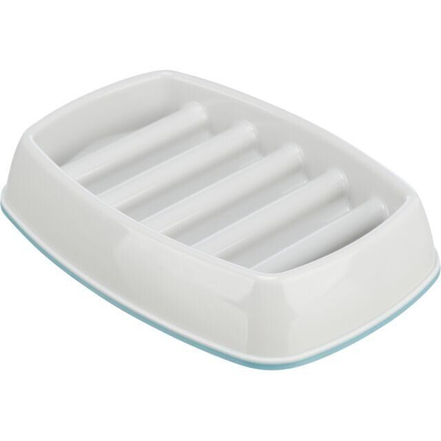 Miska k pomalému krmení, design mříž, 0,25l/21 ×14 cm, plast/TPR, šedá