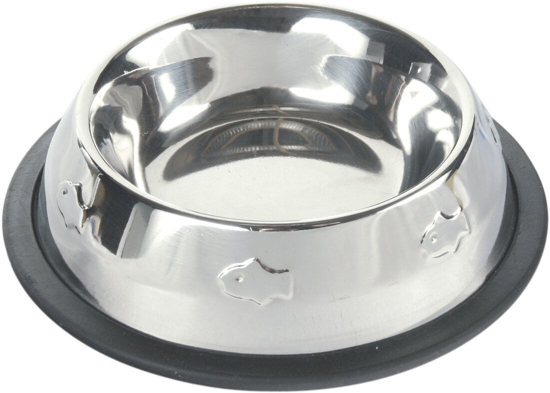 Miska nerez s gumou, motiv rybky 200ml/11cm TRIXIE