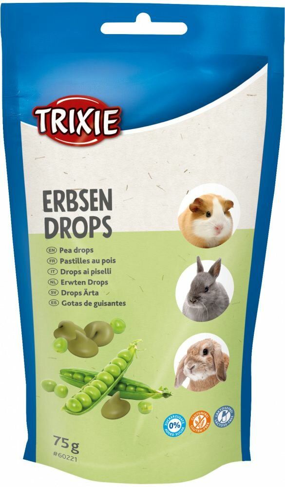 PEA DROPS - hráškové dropsy, pamlsek pro hlodavce, 75g TRIXIE