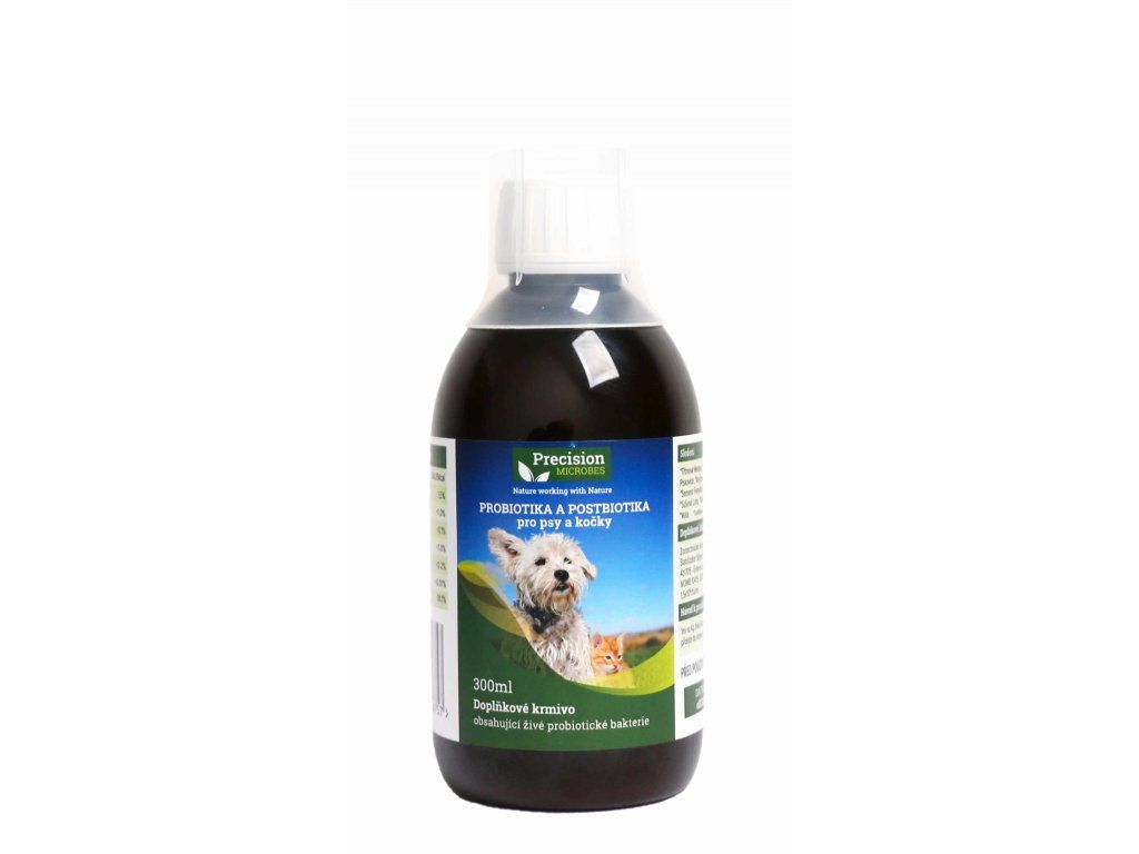 Precision Microbes - probiotika a postbiotika pro psy a kočky 300ml Vetys
