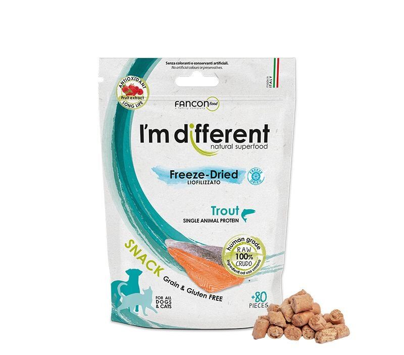 I´M DIFFERRENT SNACK pstruh - mrazem sušený pamlsek, 40 g I'm different