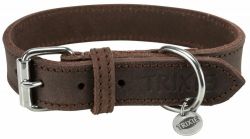Kožený obojek RUSTIC, S-M: 34-40 cm/ 25 mm, tmavě-hnědá TRIXIE