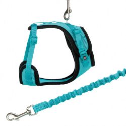Měkký síťovaný Y-postroj s elastickým vodítkem pro kočku XL 39-60cm / 1,00 m TRIXIE