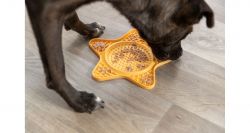 Lick´n´Snack HVĚZDA - podložka k pomalému krmení, 23,5 cm, silikon, žlutá