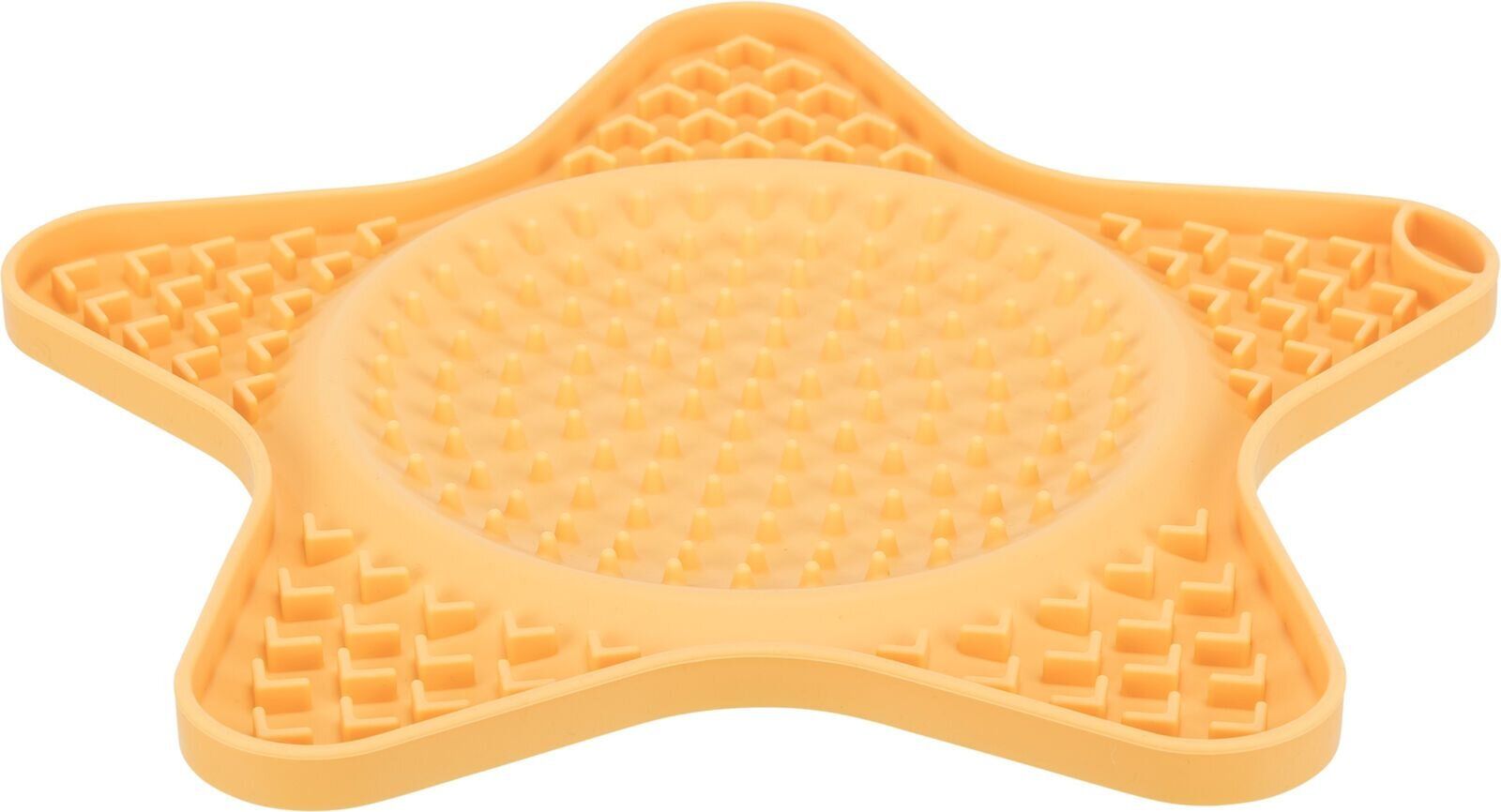 Lick´n´Snack HVĚZDA - podložka k pomalému krmení, 23,5 cm, silikon, žlutá
