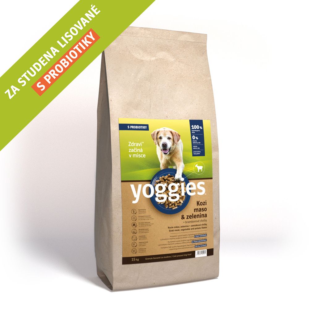 YOGGIES Dog Hypoalergenní kozí maso 15kg