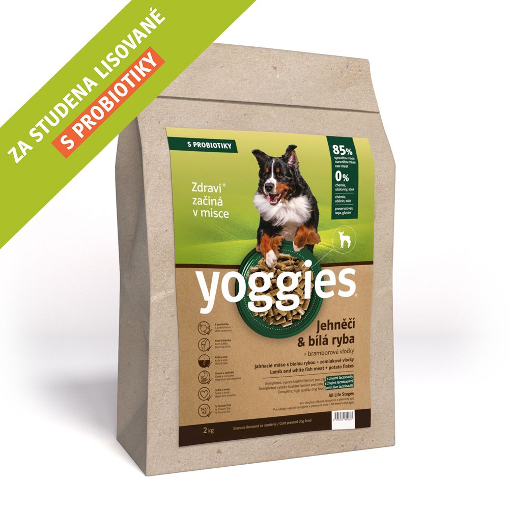 YOGGIES Dog Jehněčí a bílá ryba 2kg