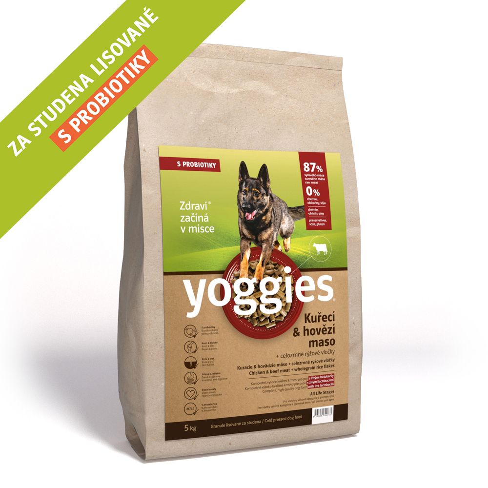 Yoggies Dog Kuřecí a hovězí maso 5kg