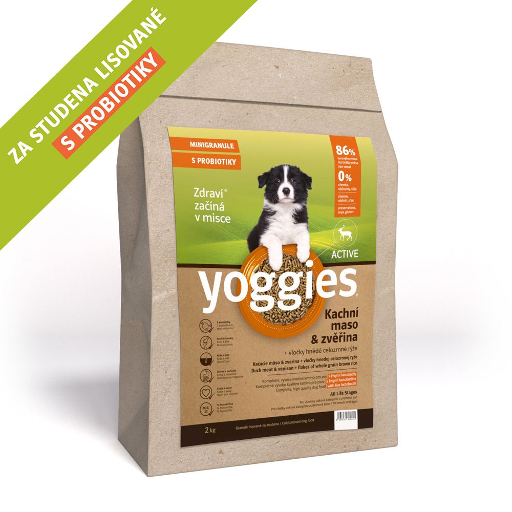 YOGGIES Dog Mini Active Kachna a zvěřina 2kg
