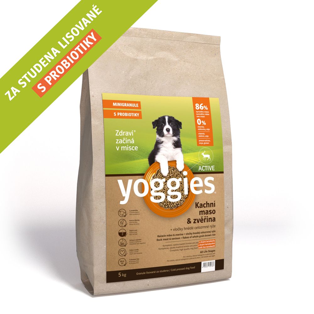 YOGGIES Dog Mini Active Kachna a zvěřina 5kg
