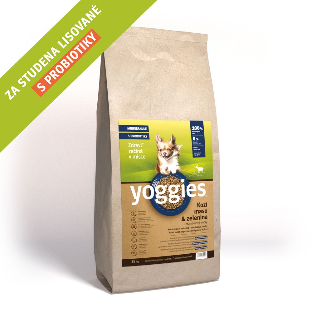 YOGGIES Dog Mini Hypoalergenní kozí maso 15kg
