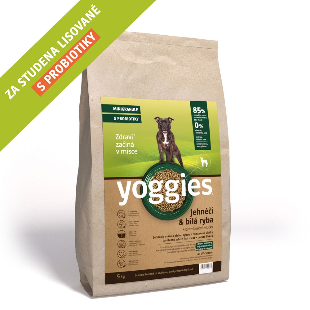 YOGGIES Dog Mini Jehněčí a bílá ryba 5kg