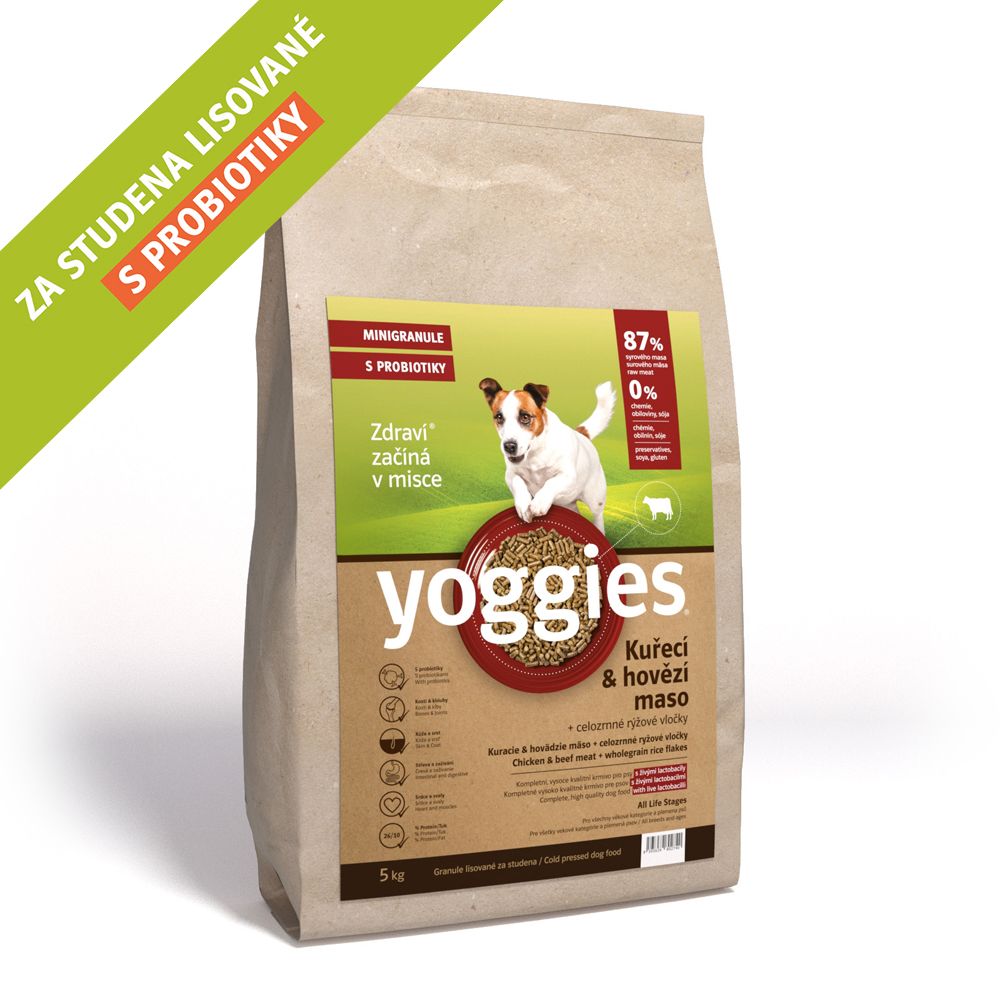 YOGGIES Dog Mini Kuřecí a hovězí maso 5kg