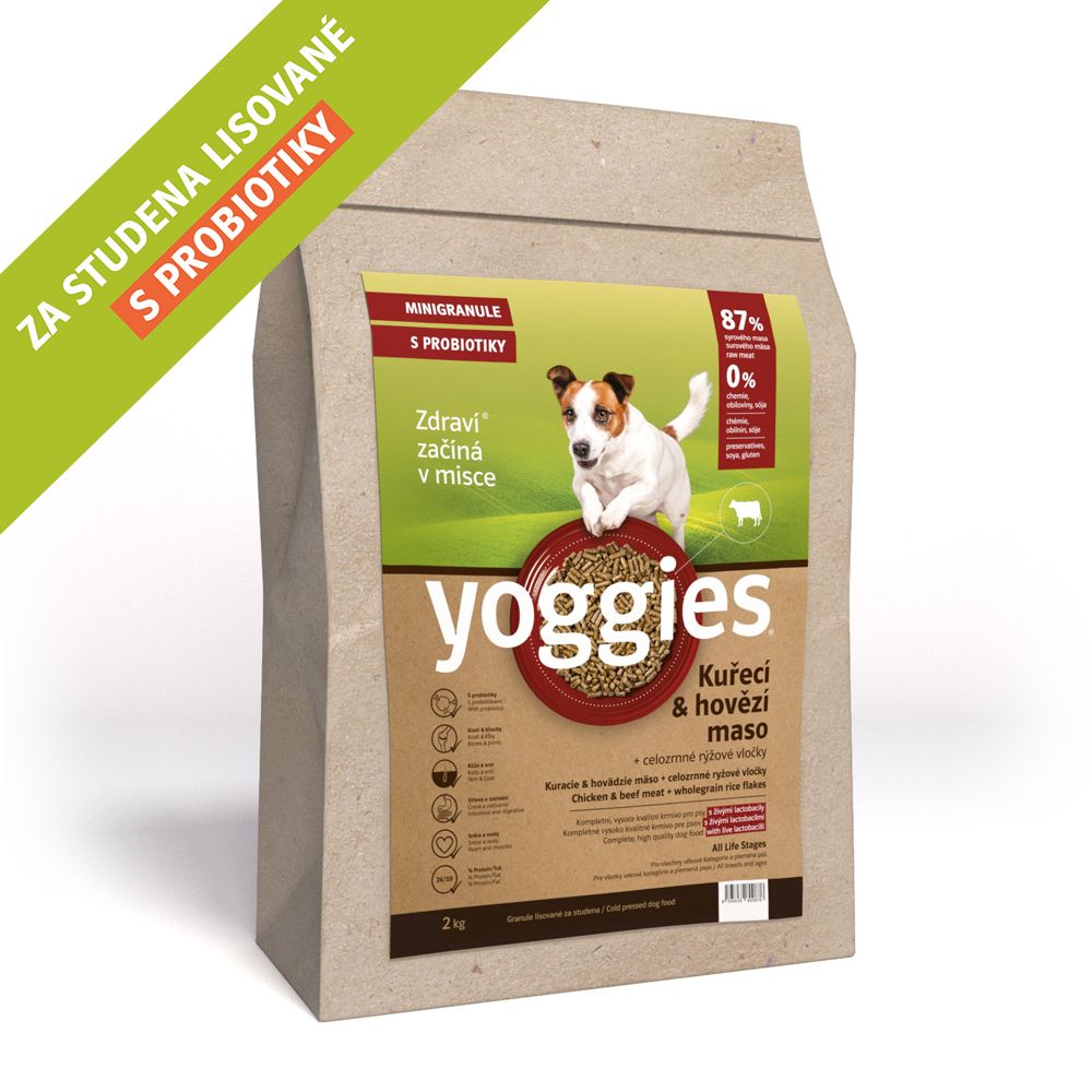 YOGGIES Dog Mini Kuřecí a hovězí maso 2kg