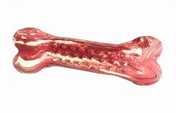 Antibakteriální dentální kost s vůní slaniny HipHop přírodní guma 11 cm HipHop Dog